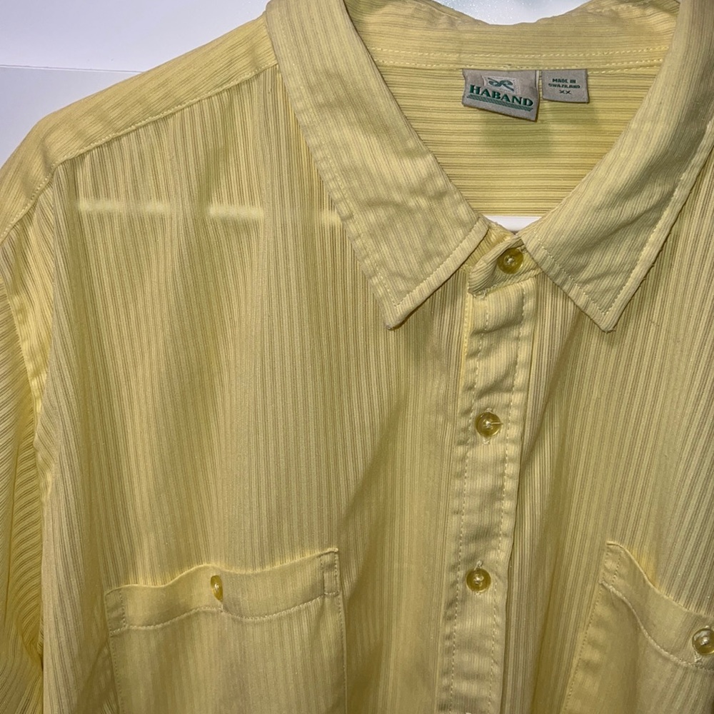 Vintage Yellow Short Sleeve Button Down